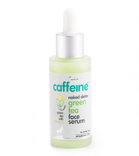 mCaffeine Green Tea Hydrating Face Serum for Glowing Skin with Vitamin C & Hyaluronic Acid