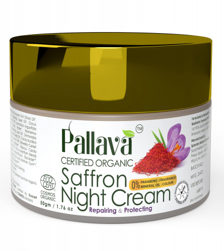 Pallava Organics Saffron Night Cream | Anti Ageing |For Men & Woman