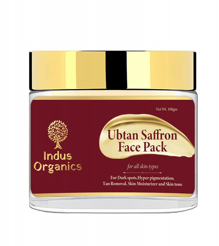 Indus Organics Ubtan Saffron Face Pack for Glowing Skin, detan pack