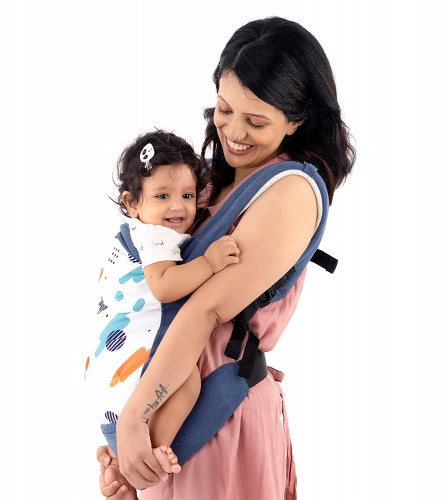 Cozy Comfort & Versatility: LuvLap Adore Baby Carrier (Blue) - 3 Positions, Ergonomic Support!