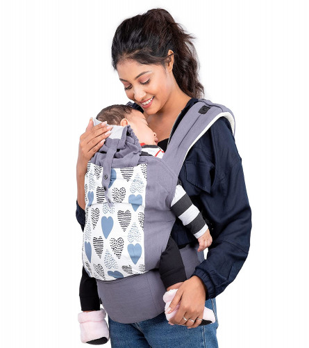 LuvLap Adore Baby Carrier with 3 carry positions Grey