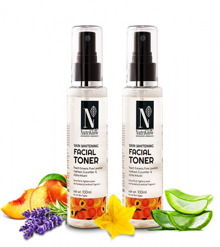 NutriGlow Skin Whitening Facial Toner 100 ml (pack of 2)