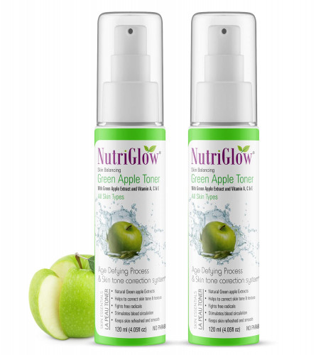 NutriGlow Skin Balancing Green Apple Toner for Oily 120 ml (Pack of 2)