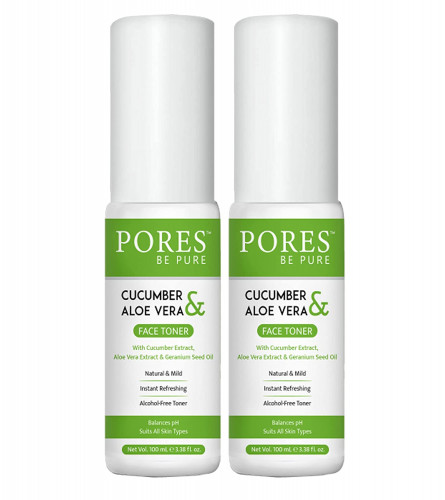 PORES Be Pure Aloe Vera Cucumber Face Toner 100 ml (pack of 2)