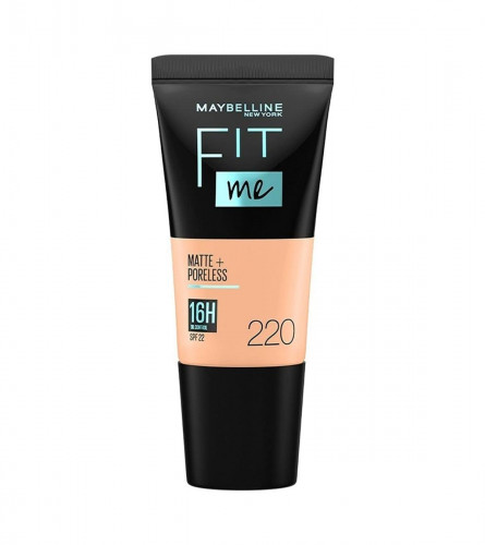 Maybelline New York Liquid Foundation, Matte & Poreless 220 Natural Beige 18ml (Pack of 2)