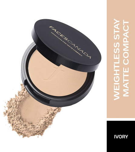 FACESCANADA Weightless Matte Finish Compact Powder -Ivory 9 gm (Pack of 2)
