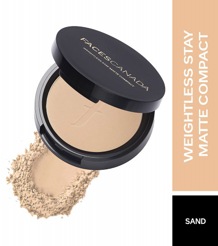 FACESCANADA Weightless Matte Finish Compact Powder - Sand 9gm (Pack of 2)