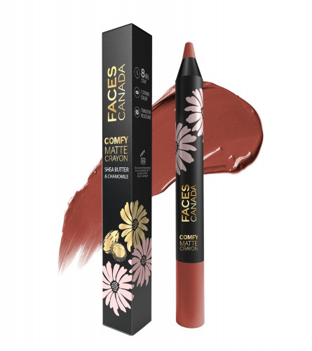 FACES CANADA Comfy Matte Lip Crayon - Spill The Tea 05, 2.8g (Pack of 2)