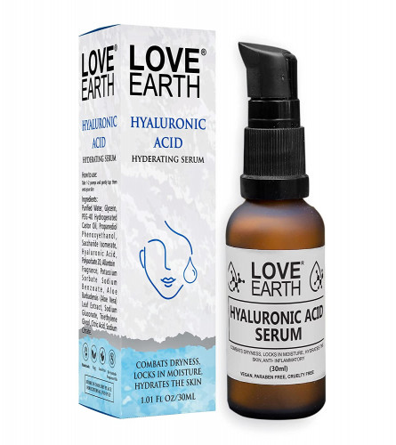 Love Earth Hyaluronic Acid Serum With Organic Aloe Vera & Essential Oils For Moisturised Skin