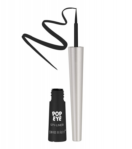 Swiss Beauty Pop Waterproof And Long Lasting Liquid Eyeliner Onyx Black 3 ml (Pack Of 4)
