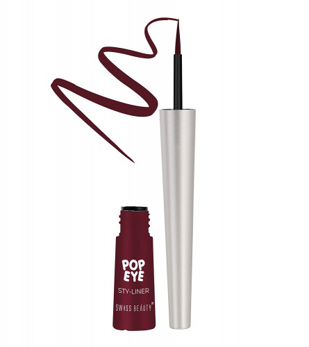Swiss Beauty Pop Waterproof And Long Lasting Liquid Eyeliner Chilli Red 3 ml (Pack Of 4)