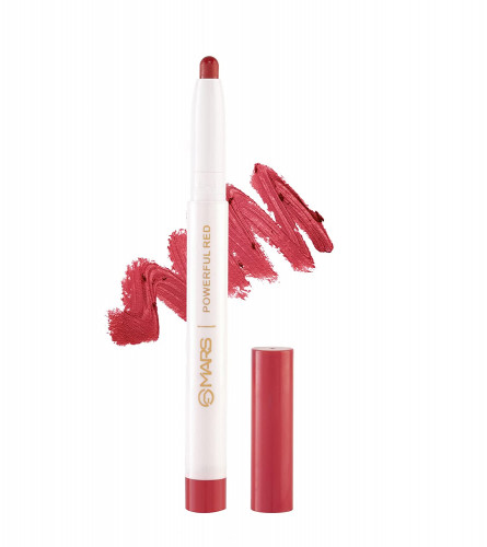 MARS Retractable Poppins Long Lasting Lip Crayon 01-POWERFULL-RED 1.3 gm (Pack Of 2)