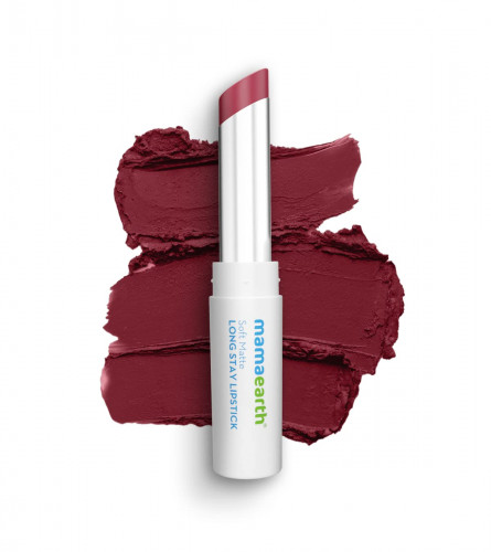 Mamaearth Soft Matte Long Stay Lipsticks Grape Wine - 3.5 g (Pack Of 2)
