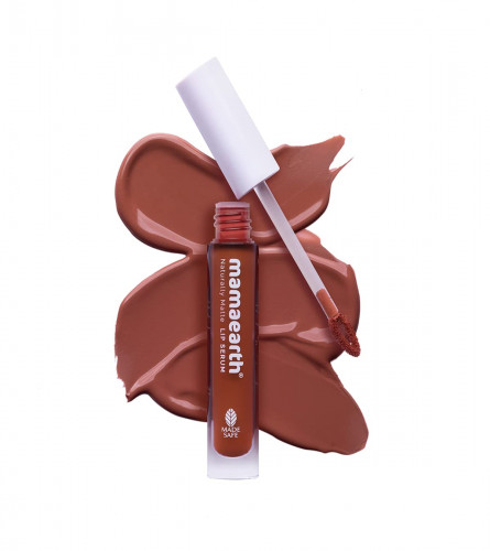 Mamaearth Naturally Matte Lip Serum Matte Liquid Lipstick Caramel Nude 3 ml