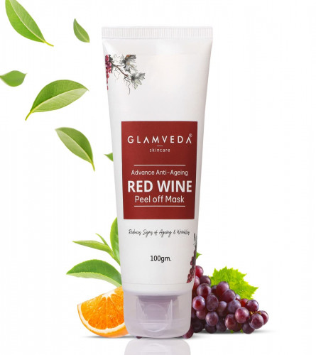 Glamveda Advance Anti Ageing Red Wine Peel off mask, Blackheads Removal