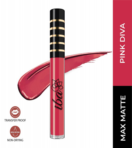 Iba Maxx Matte Liquid Lipstick - Pink Diva, 2.6 ml (Pack Of 2)
