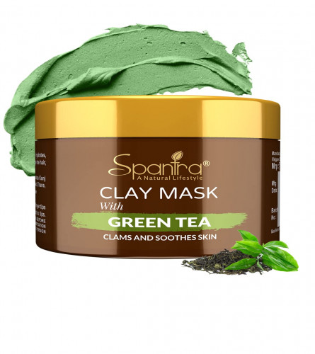 Spantra Green Tea Clay Mask Calms and Soothes the Skin Oil and Irritation Free Skin
