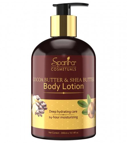 Spantra Cocoa Butter and Shea Butter Body Lotion for Skin Hydration Retains Natural Moisture