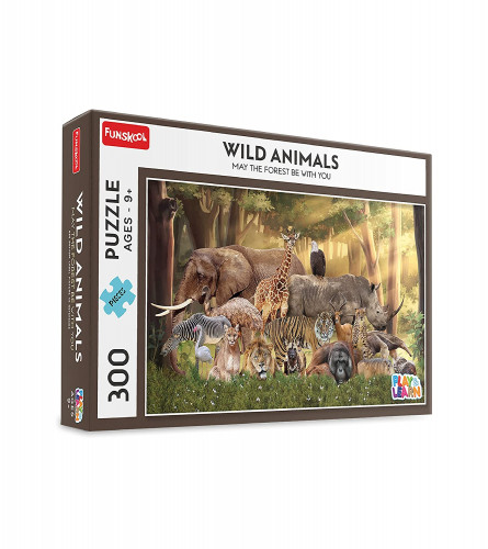 Funskool-Wild Animals, Play & Learn Educational Puzzle Game,300 Pieces, Puzzle for 9 Year