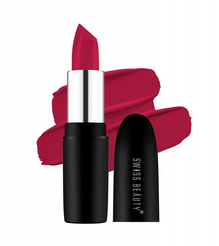 Swiss Beauty Pure Matte Lipstick Coral Red 3.8 gm (Pack of 2)