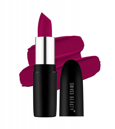 Swiss Beauty Pure Matte Lipstick Velvet Maroon 3.8 gm (Pack of 2)