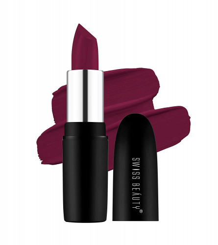 Swiss Beauty Pure Matte Lipstick Magic Maroon 3.8 gm (Pack of 2)