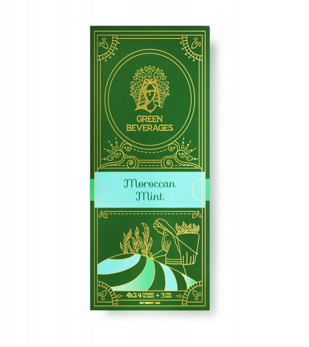 Green Beverages Moroccan Mint Green Tea 27 Pyramid Tea Bags Natural Fresh & Pure,Free shipping world