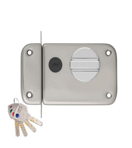 Godrej Locking Solutions and Systems Powder Coated Ultra XL+ Rim Deadbolt 1 CK Satin Steel (Fs)