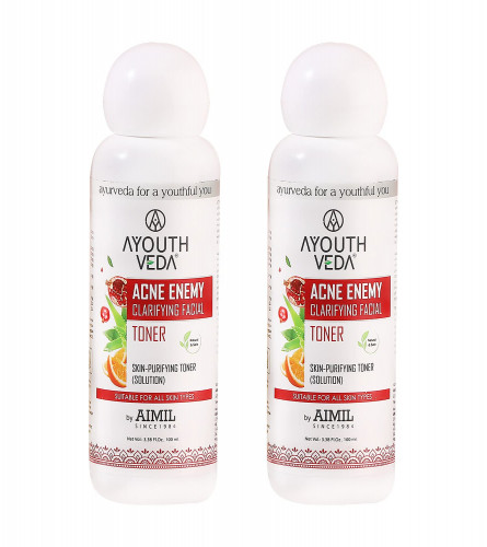Ayouthveda Acne Enemy Clarifying Facial Toner, Rose Water & Refreshing Peppermint