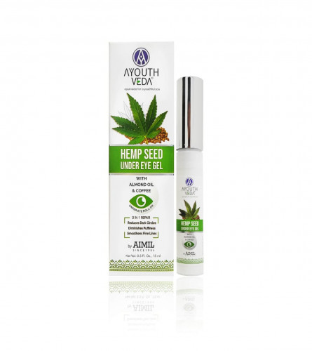 Ayouthveda Hemp Seed Under Eye Gel with Cooling Massage Roller