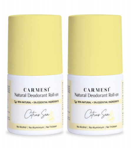 Carmesi Natural Citrus Sea Deodorant Roll-on for Women 50 ml (Pack of 2)