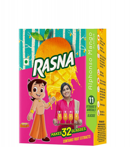Rasna Fruit Fun 32 Glass monocarton, Alphonso Mango (Pack of 5)