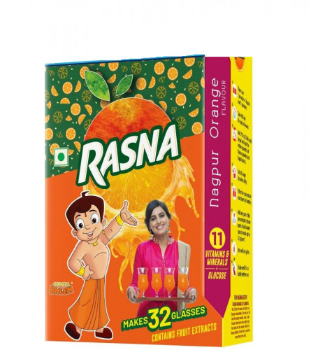 Rasna Fruit Fun 32 Glass monocarton, Nagpur Orange