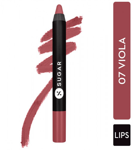 SUGAR Cosmetics Matte As Hell Crayon Lipstick Viola