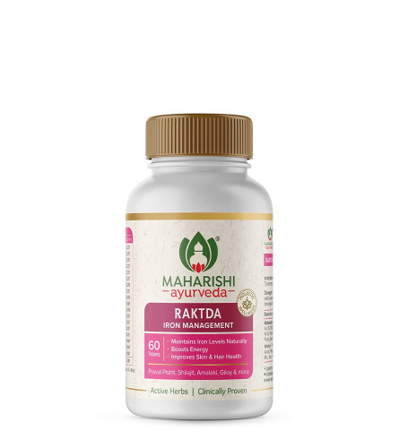 Maharishi Ayurveda Raktda Iron Management Tablets Ayurvedic Iron supplement with Vitamin C,60 Tablet