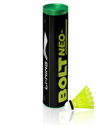 Li-Ning Bolt Neo (6 in 1) Nylon Badminton Shuttlecocks (Yellow)