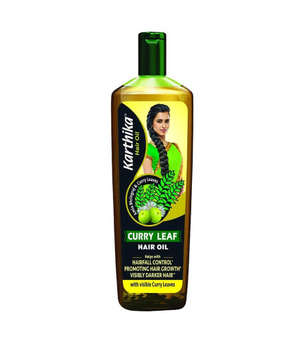 Karthika Curry Leaf Hair Oil, Controls Hairfall, Promotes Hair Growth, Visibly Darker Hair, 200ml