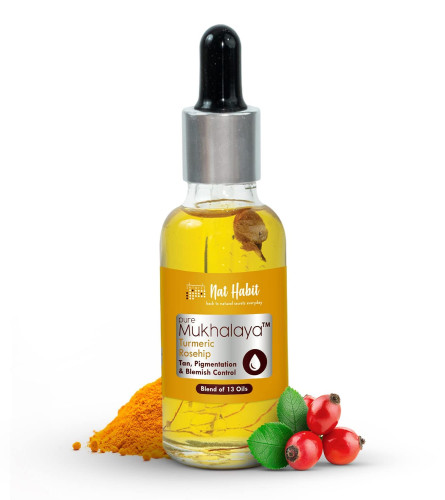 Nat Habit Mukhalaya 100% Pure Ayurvedic Face Oil & Face Serum for Glowing Skin
