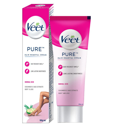 Veet Pure Hair Removal Cream for Women With No Ammonia Smell,Normal Skin 100g X 2 PACK Free shipping