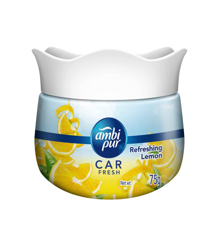 Ambi Pur Car Freshener Gel, Refreshing Lemon, 75 gm X 2 PACK(Free Shipping Worldwide)