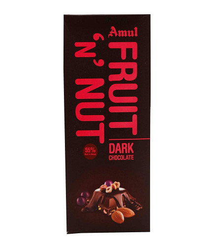 Amul Dark Chocolate Bar Fruit N Nut, 150 g (Free Shipping Worldwide)
