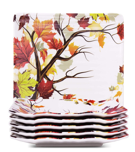 Melamine Snacks Plate Set of 6 PC - 7 inch, Multicolor