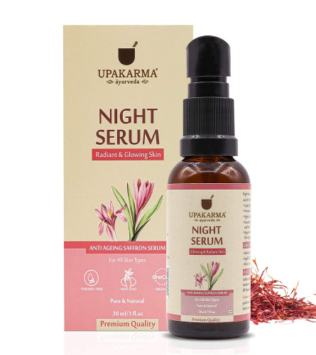PAKARMA Night Serum with Saffron and Niacinamide for Face – Night Skin Repair and Anti Aging