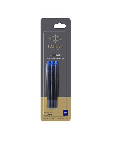 Parker Quink Ink Cartridges - Blue (Pack of 9) Fs