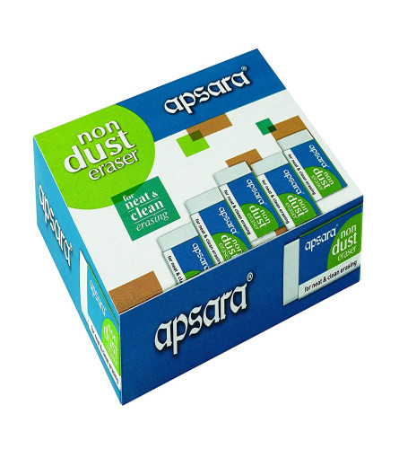 Apsara Non Dust Erasers - White (Pack of 40)