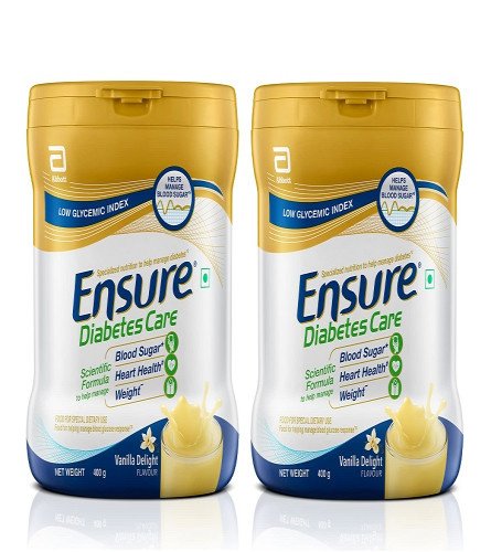 Ensure Diabetes Care- Nutrition to Help Control Blood Sugar Levels- 400 gm Jar (pack of 2) Free Ship