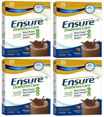 Ensure Diabetes Care- Nutrition to Help Control Blood Sugar- 400 gm Box  X 4 Pack(Chocolate), Yellow
