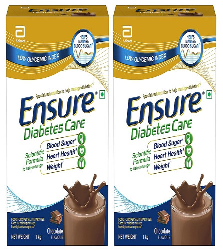 Ensure Diabetes Care - Nutrition to Help Control Blood Sugar- 1 Kg X 2 Pack (Chocolate Flavour)