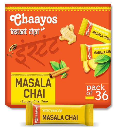 Chaayos Instant Herbal Tea Premix, Masala Flavour Regular Sugar 14 g * 36 Sachet
