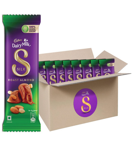 Cadbury Dairy Milk Silk Roast Almond with whole nuts Chocolate Bar, Pack of 8 x 58g (Free Shipping)